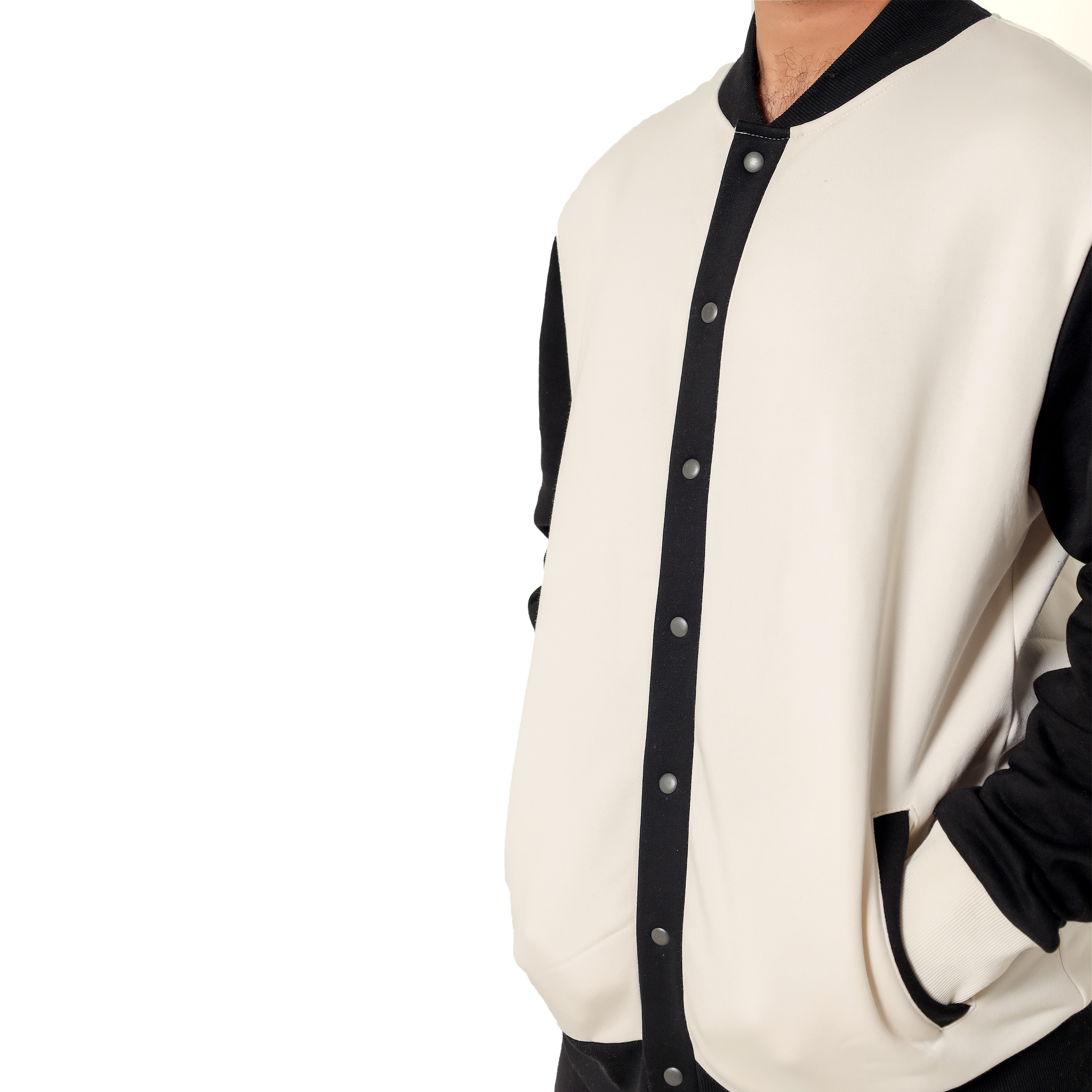 Black And White Men's Bomber